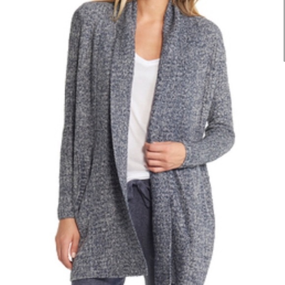 Barefoot Dreams Montecito CozyChic Lite Gray Cozy Cardigan - Picture 4 of 13